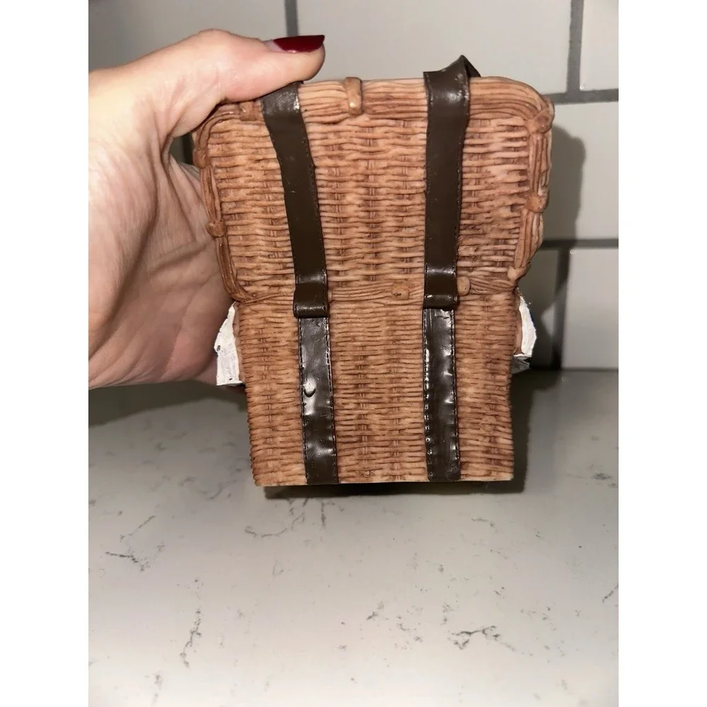 Vintage Cardinal Inc Picnic Basket Wine Cheese Spreader Set 5pc Holder Knives